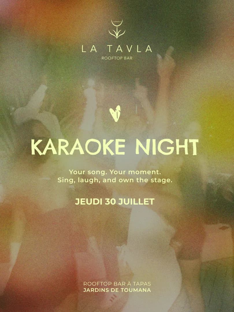 Karaoke Night à Djerba | Montez sur scène à La Tavla Rooftop